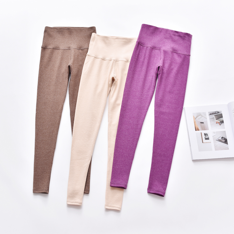Quần mùa thu quần cotton nữ cao eo dày quần ấm kích thước lớn mặc một chiếc quần lót bằng vải cotton quần short thun nữ
