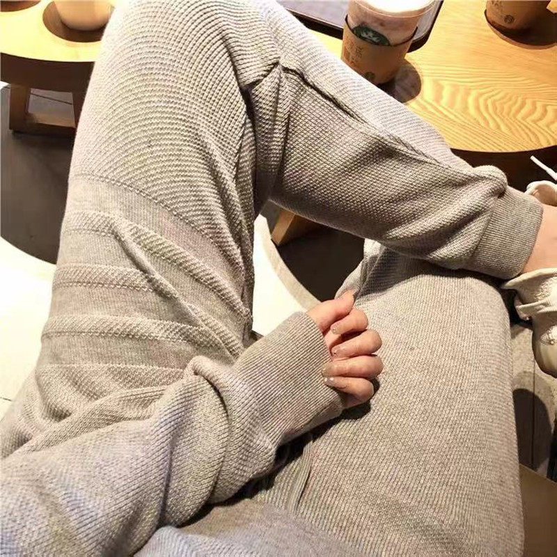 Silver Children's Day Thom Browne autumn winter style TB four poles jacquard dark veins Fashion Sports thick cotton pants men and women