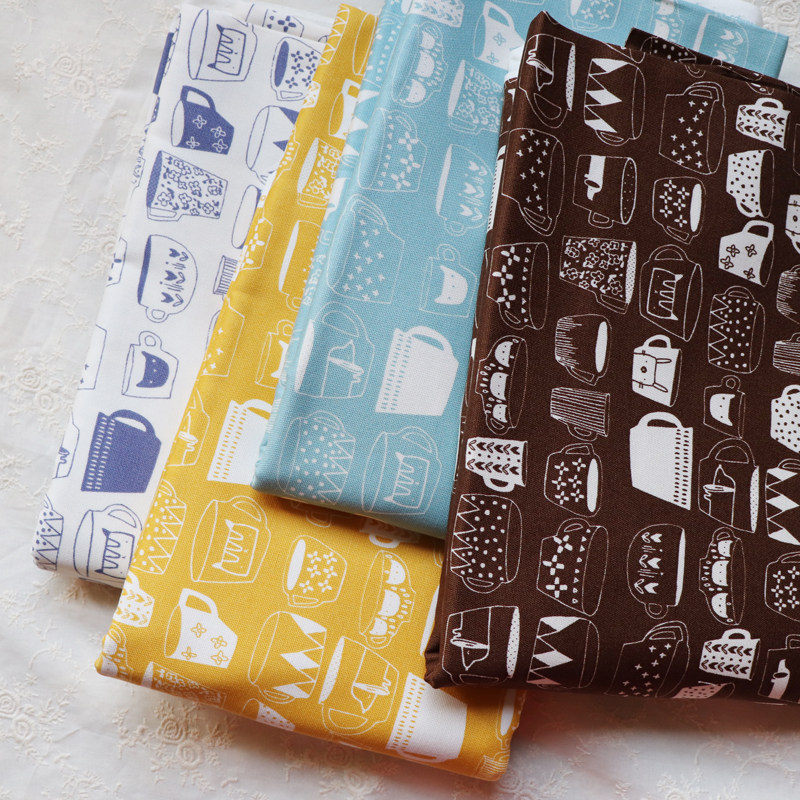 Dream field patchwork -- large and spun fine canvas Creator's Room Fabrics Coffee Cup 4 Color Elector 