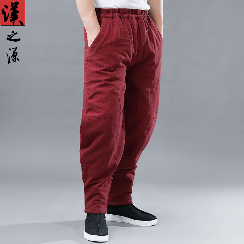 Chinese Wind Men Pants Don'ts Jacket Cotton Linen Cotton Pants External Wear Winter Thickening Loose Cotton Linen Casual Pants Kharen Long Pants