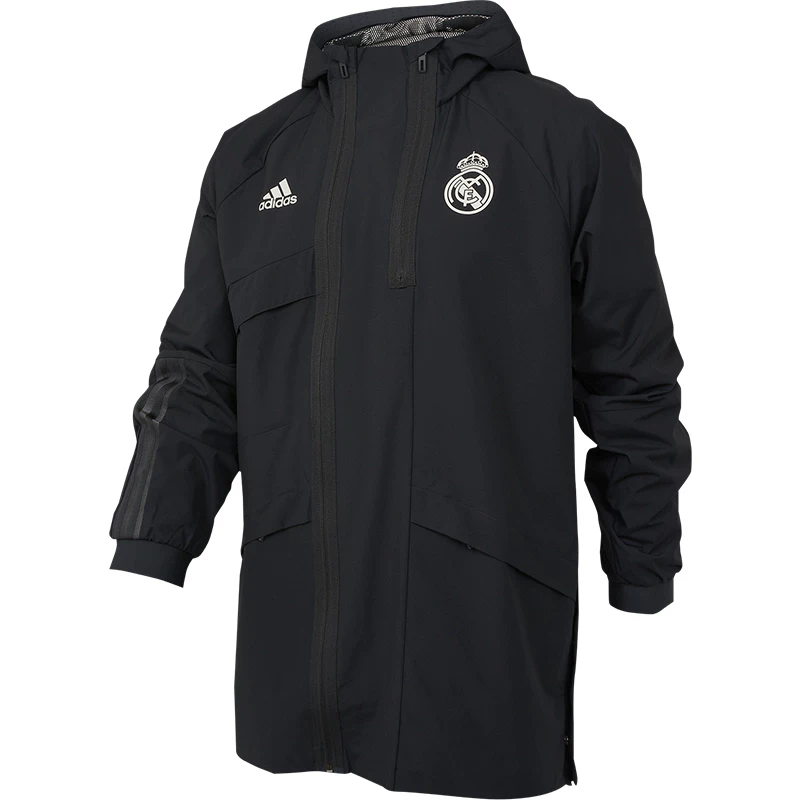 Adidas, королевская футбольная куртка с капюшоном, дождевик