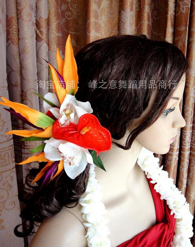Hawaii Modern Grass Skirt Dance Accessories Head Flower Coco Headwear Beach Hair Accessories Hair Accessories-Taobao