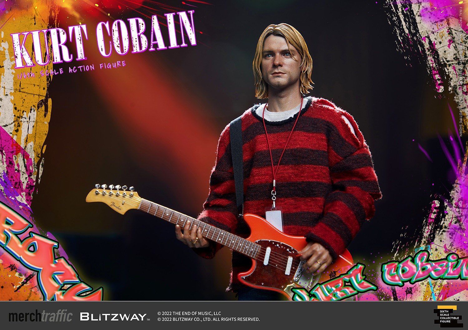 Blitzway Kurt Cobain 1/6 Action Figure - BZW47967 Custom Rooted