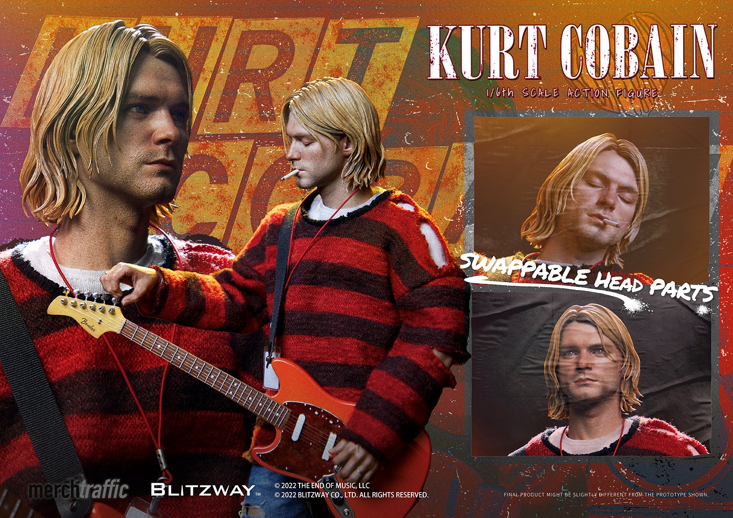 その他  cobain Blitzway Kurt Cobain 1/6 Action Figure - BZW47967 Custom