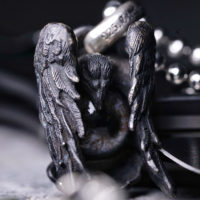 Studio Orginal and exclusive German and American "Black Eyes" pendant, sure handmade 925 silver prosthetic eye in play