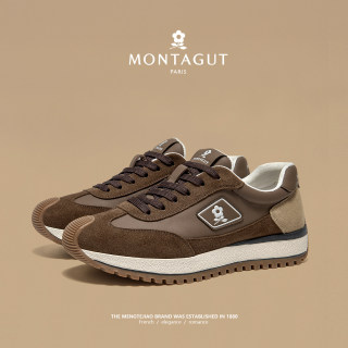 梦特娇男鞋头层牛皮翻毛复古真皮阿甘鞋冬季休闲运动旅游加绒棉鞋