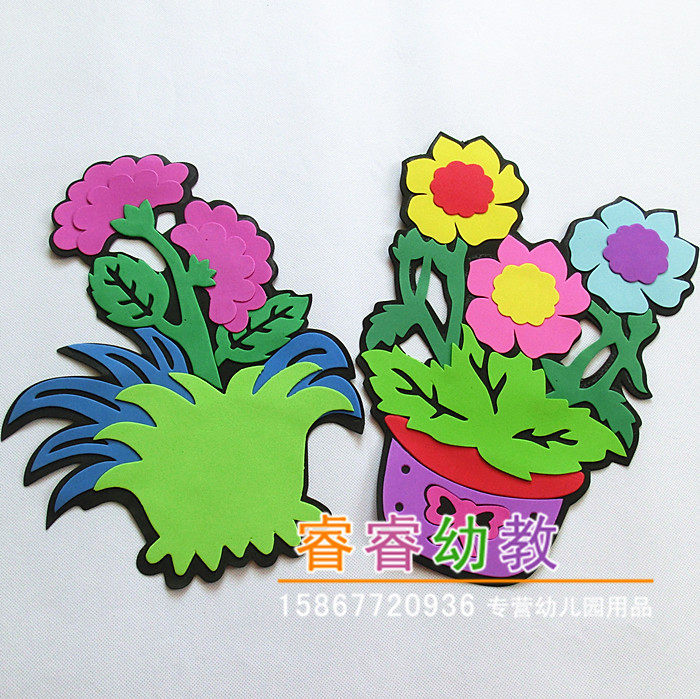 Kindergarten wall decoration wall sticker EVA sticker foam super soft medium flower variety hot sale