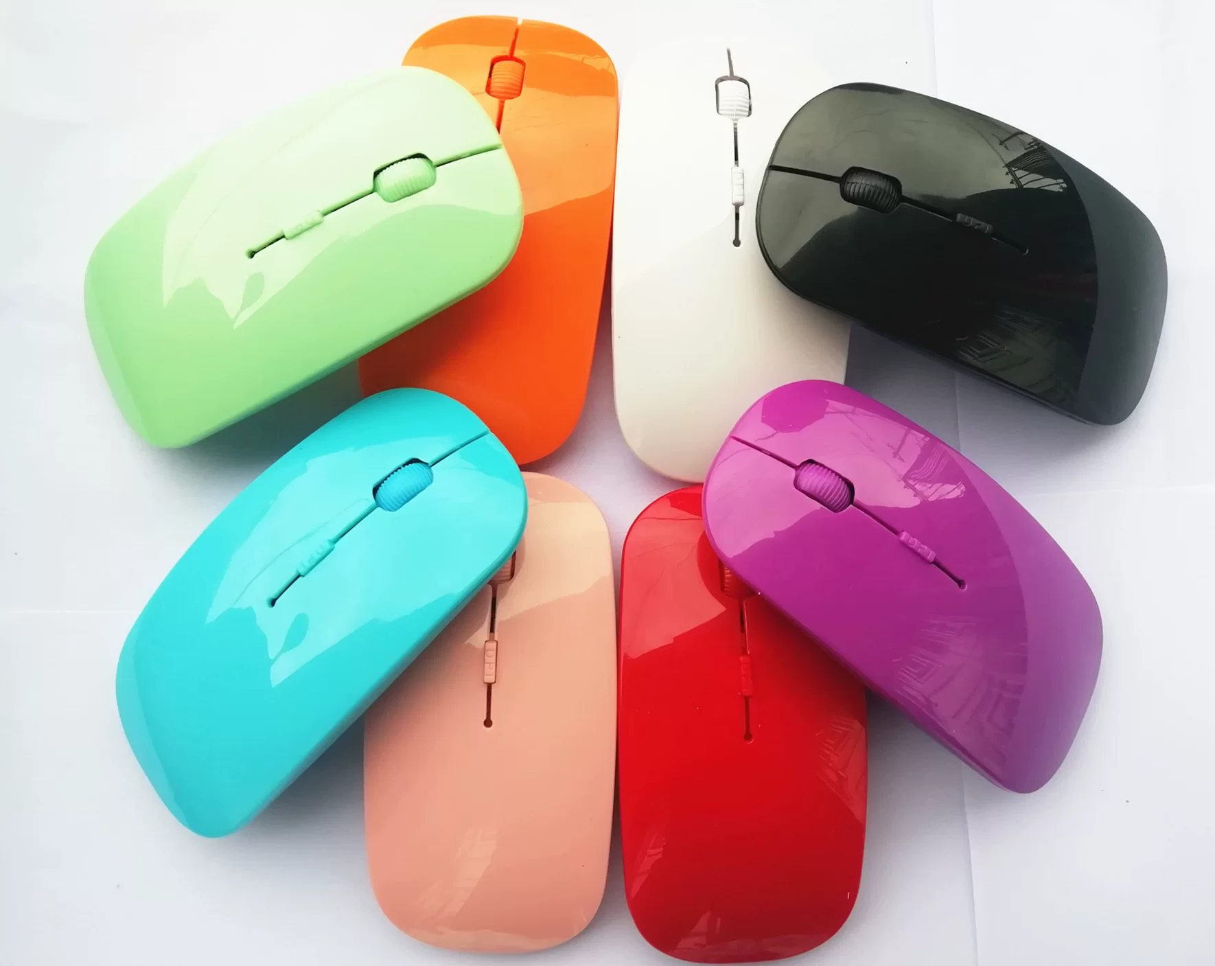 [跨境现货外贸 2.4G无线超薄鼠标光面 工厂家wireless mouse]