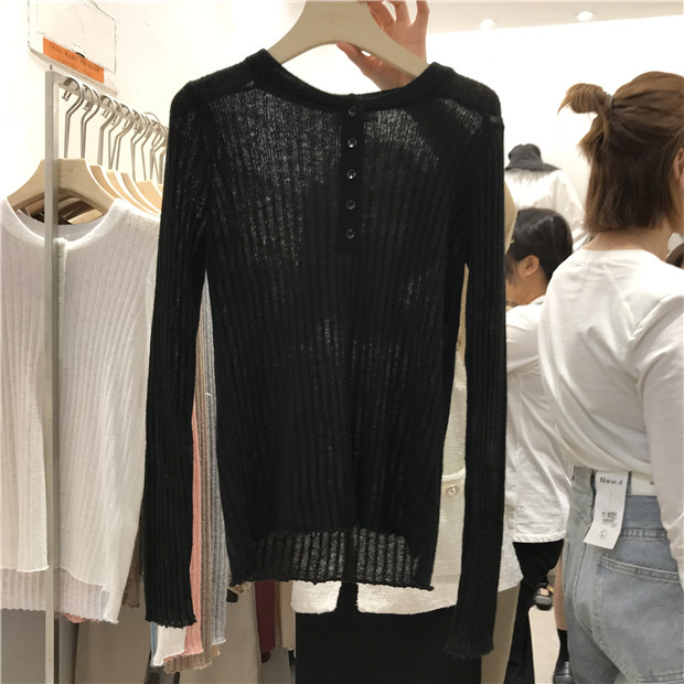 Wanna Korea mùa thu đơn ngực dài tay lỏng lẻo màu mohair áo len mỏng áo len nữ - Đan Cardigan áo len cổ lọ