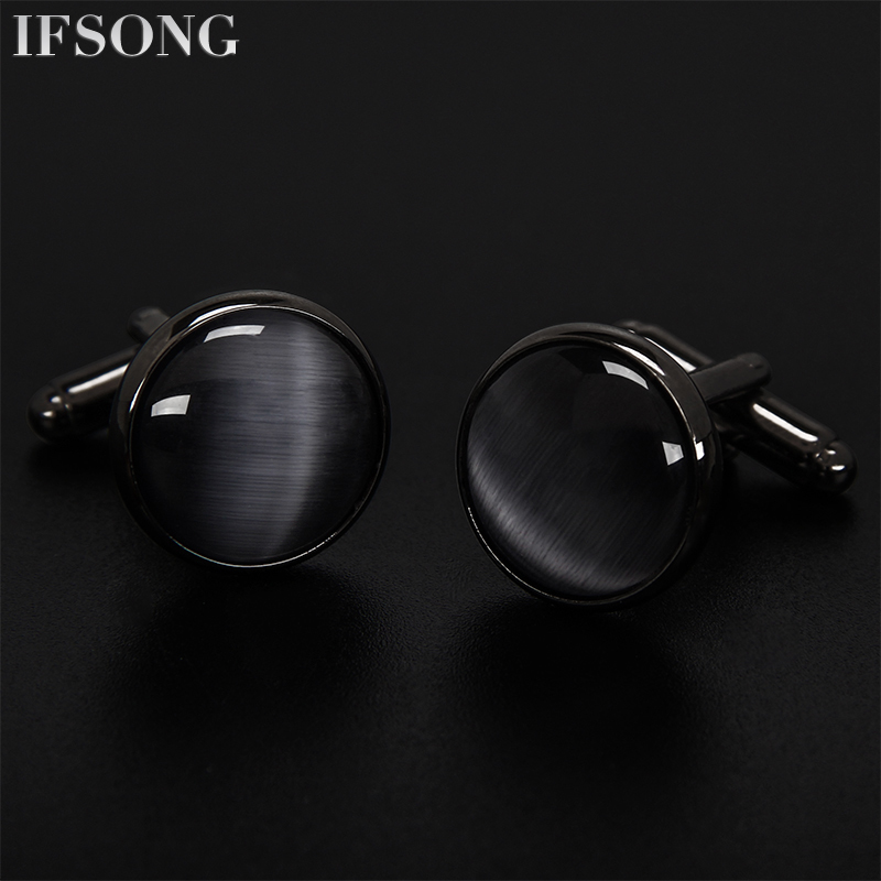 IFSONG Men's Opal cufflinks French shirt sleeve nails Men's simple shirt cuff buckle sleeve nails