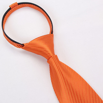 IFSONG men orange zipper tie mens dress business Orange Orange professional group lazy easy pull