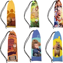 Bear Infested Cartoon Anime Badminton Racquet Bag Drawstring Pocket Storage