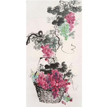 Chinese painting flower and bird painting living room entrance office hanging painting Chinese decoration hand painting painting painting grape fruitful