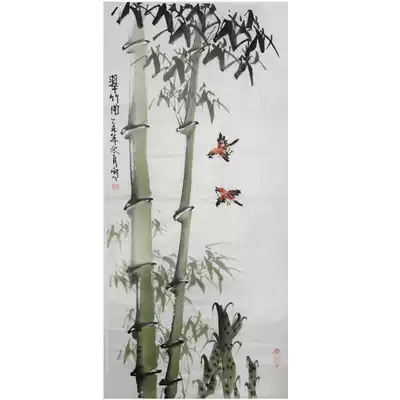 Ink and wash painting mei lanjut ju si tiao ping sijunzi pure hand-painted pen-and-ink drawings that calligraphy and painting and calligraphy customization