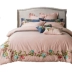 Châu Âu thêu dày cát bông cotton đỏ chăn tấm trải giường bốn bộ phụ nữ giường cưới