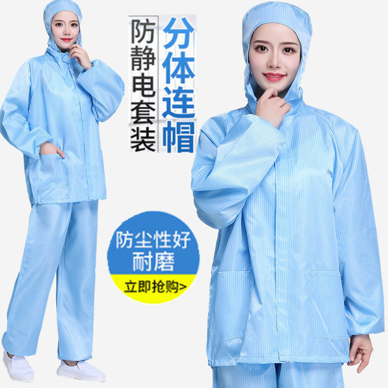 Two-type dust-proof clothes anti-static clothes dust-free clean clothes Even body workwear Spray Painting Workshop Industrial Protective Clothing
