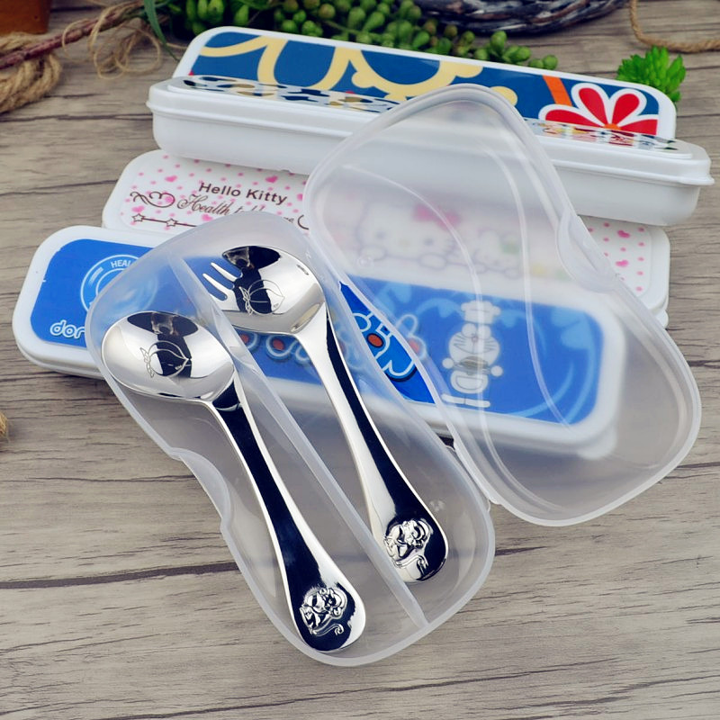 Children's cutlery box student chopsticks box Korean fork spoon chopsticks box travel chopsticks spoon portable storage box