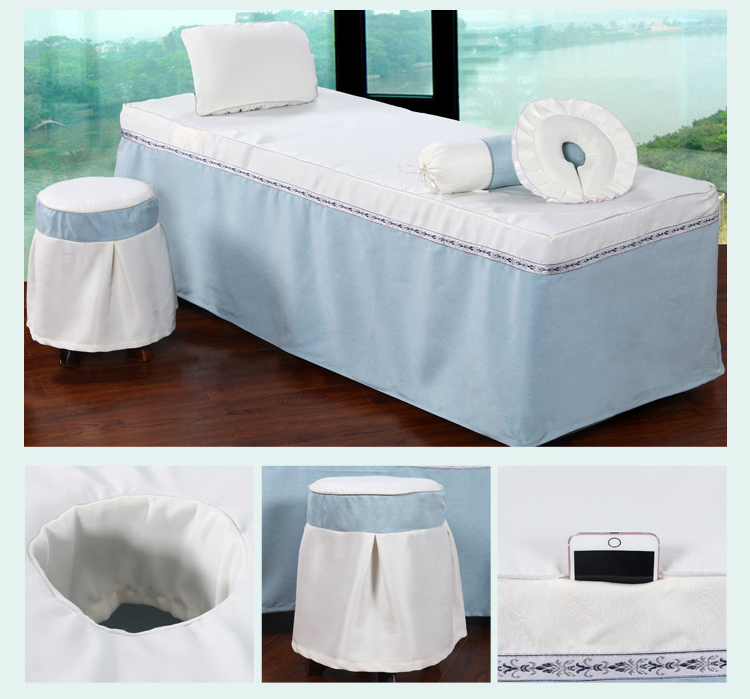Vẻ đẹp giường bao gồm bốn bộ bông và vải lanh Đơn giản thẩm mỹ viện hình xăm làm móng tay y tế massage làm đẹp giường đặt Bắc Âu - Trang bị tấm ra giường spa