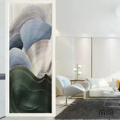 Modern minimalist living room art glass screen partition occludes household entrance entrance translucent Nordic light luxury abstract