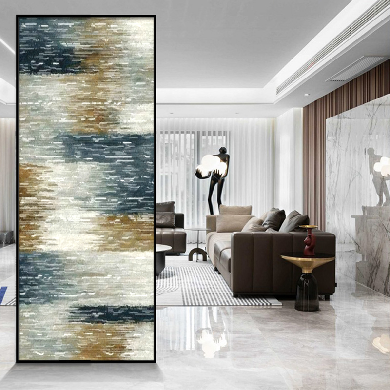 Modern Minimalist Style Double-sided Frosted Screen Art Glass Starter Genguan Living-room Bathroom Partition Abstract Painting