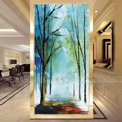 Factory direct sales art glass living room frosted translucent screen partition aisle entrance background wall abstract simple tree