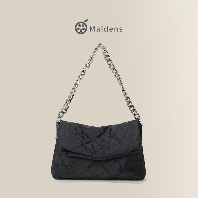 Orange girl little fragrance subarm bag 2023 new autumn and winter soft skin bag coarse strand shoulder slope bag