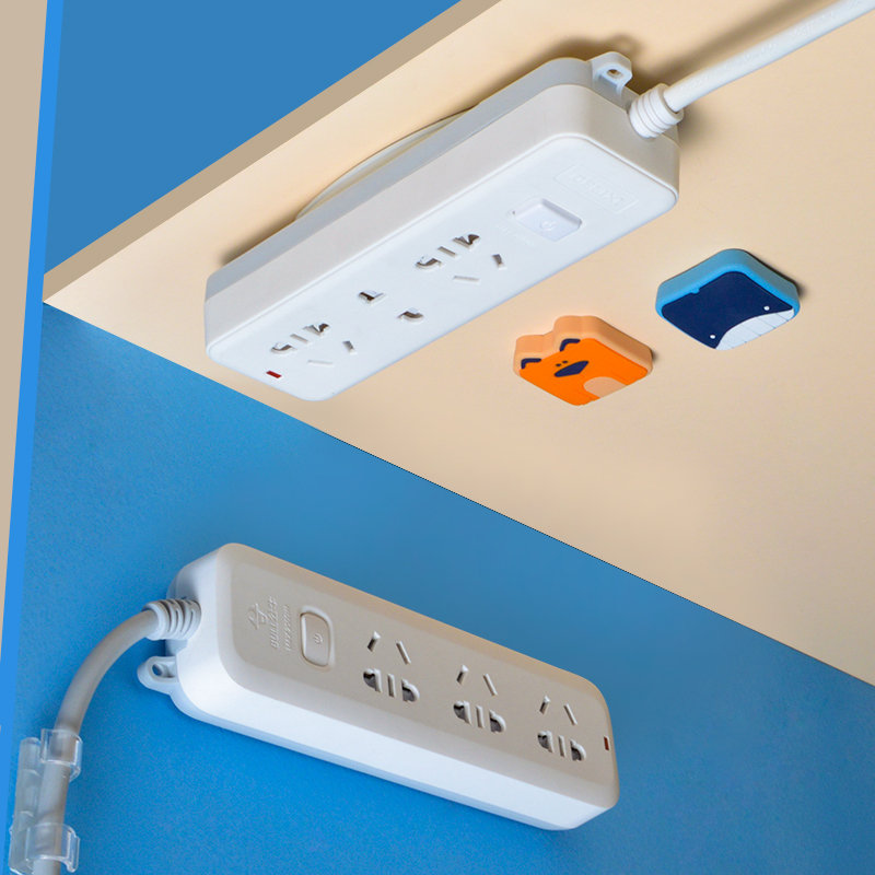 Plug holder Wall-hanging hole-free non-marking self-adhesive plug plug plug board Wall-mounted router storage wall sticker