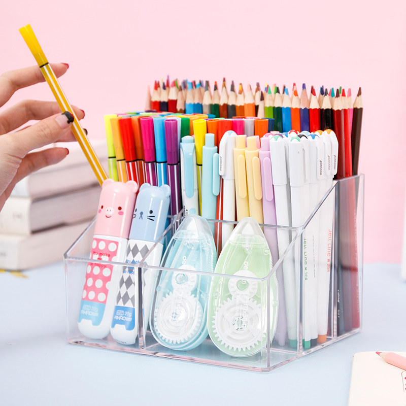 Pen holder creative fashion multi-functional cute student desktop storage box children's study office ins style simple