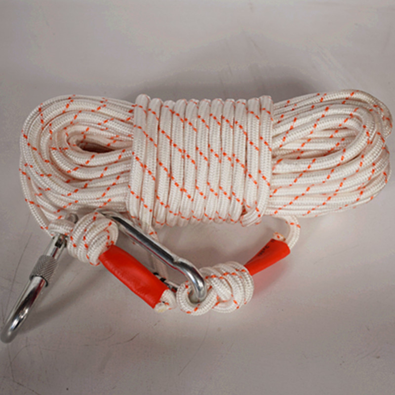 Fire Safety Rope 8 mm Coarse 20 m Long Fire Escape Rope Fire Safety Emergency Belt Hook Rope