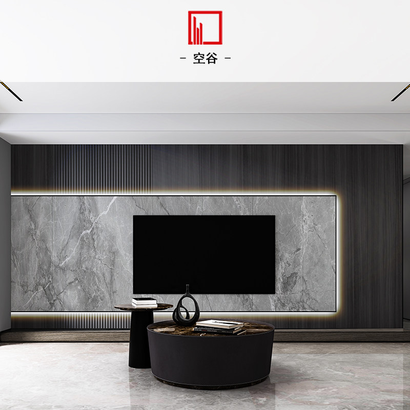 Empty Valley custom home background wall 2021 New New style custom living room TV background wall modern simple