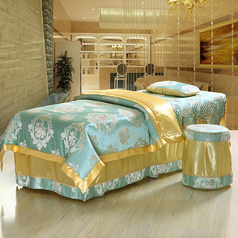 Thẩm mỹ viện trải giường bốn bộ massage đặc biệt 185cm190x70190x80 2018 vàng mới 4 bộ mẫu ga giường spa