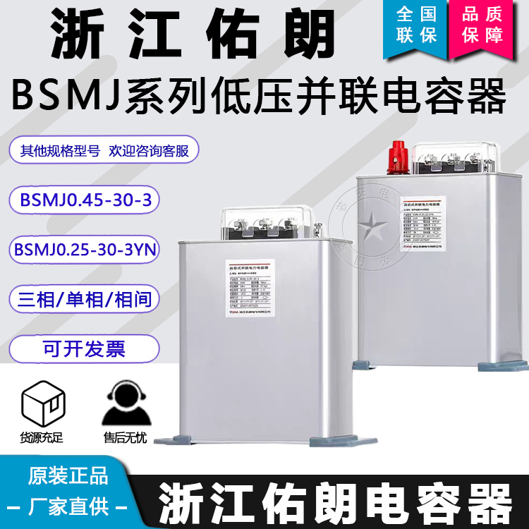 Zhejiang Youlang Bsmj Series Low-Voltage Parallel Capacitors Bsmj0.45-30-3 Bsmj0.25-30-3Yn