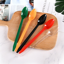  Dessert disposable spoon thickened independent packaging plastic spoon Ice cream pudding cake spoon 100 pcs