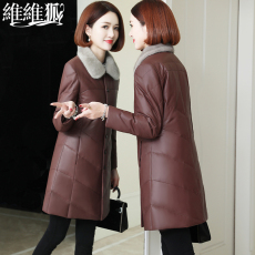 Кожаная куртка 断码清仓反季特价真皮羽绒服女中长款新款真皮皮衣女海宁皮草外套