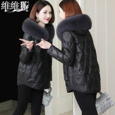 Кожаная куртка 维维狐2020冬新款海宁绵羊皮真皮羽绒服女中长款时尚妈妈皮草皮衣