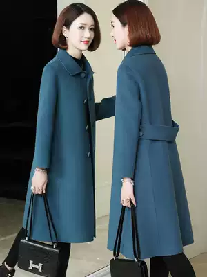 VV fox wool coat a-line version 2021 new cashmere-free doll collar long version wool double-sided wool coat female
