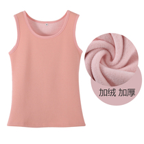 Plus velvet vest female warm padded sling winter large size winter cotton large size black sleeveless mens V-neck