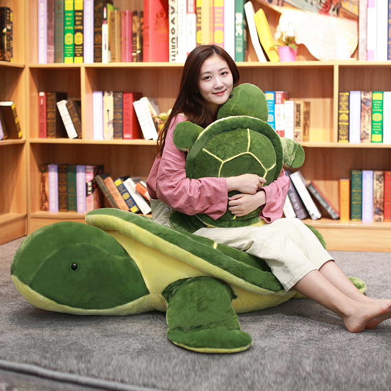 Tortoise plush toy Boy's large - eyed doll cushion large turtle doll with small turtle doll