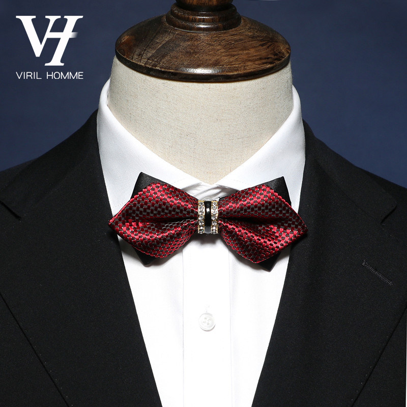 Men's groom best man red bow tie men's wedding wedding suit shirt British high-end Korean bow women's tide