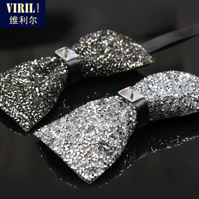 Men's groom bridegroom red collar tie male wedding wedding suit shirt Inlen upscale Korean bow tie women's wave