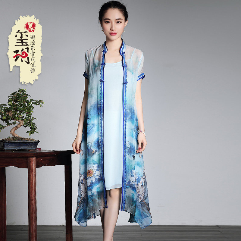Xi Yue 2022 Spring Original Designers Chinese Tang Costume Qipao Windsuit Suit Retro Art Sunscreen Outside