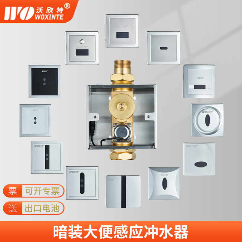 Concealed Type Large Urinal Induction Flusher Fully Automatic Smart Infrared Toilet Squatting Poop Flushing Valve-Taobao