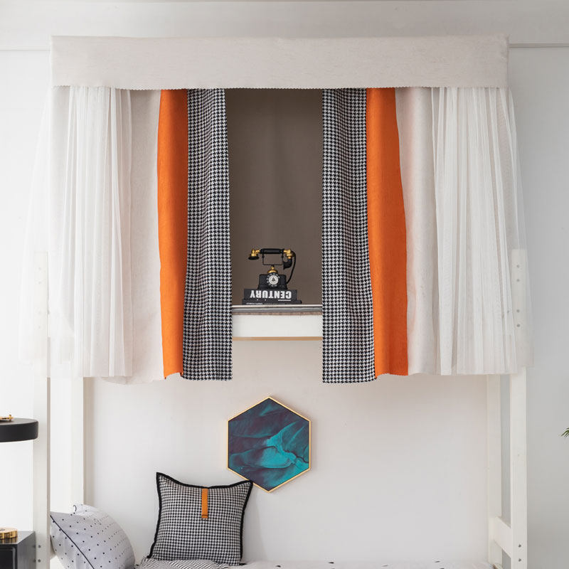 Chinese Linen Student Dormitory Bed Curtain Shade upper bunk bed nets Integrated bed tent Sleeping Room Bed Mantle Curtain