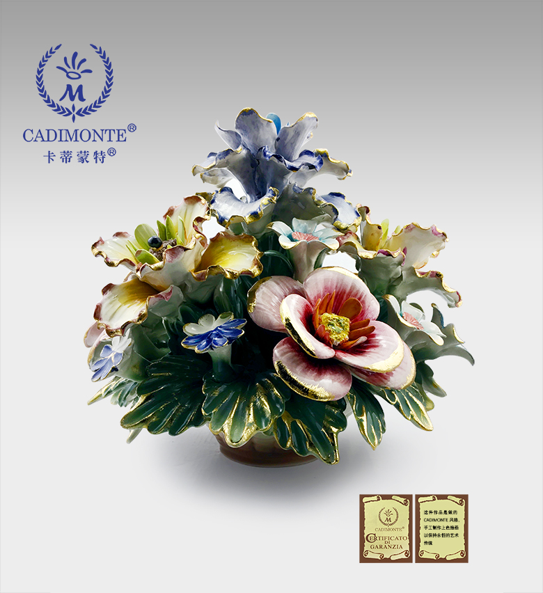 Eurostyle Hand-painted Under-painted ceramic handmade Flowers Furnishing Creative ceramic Extravagant Creative Flower Basket Aesthetically