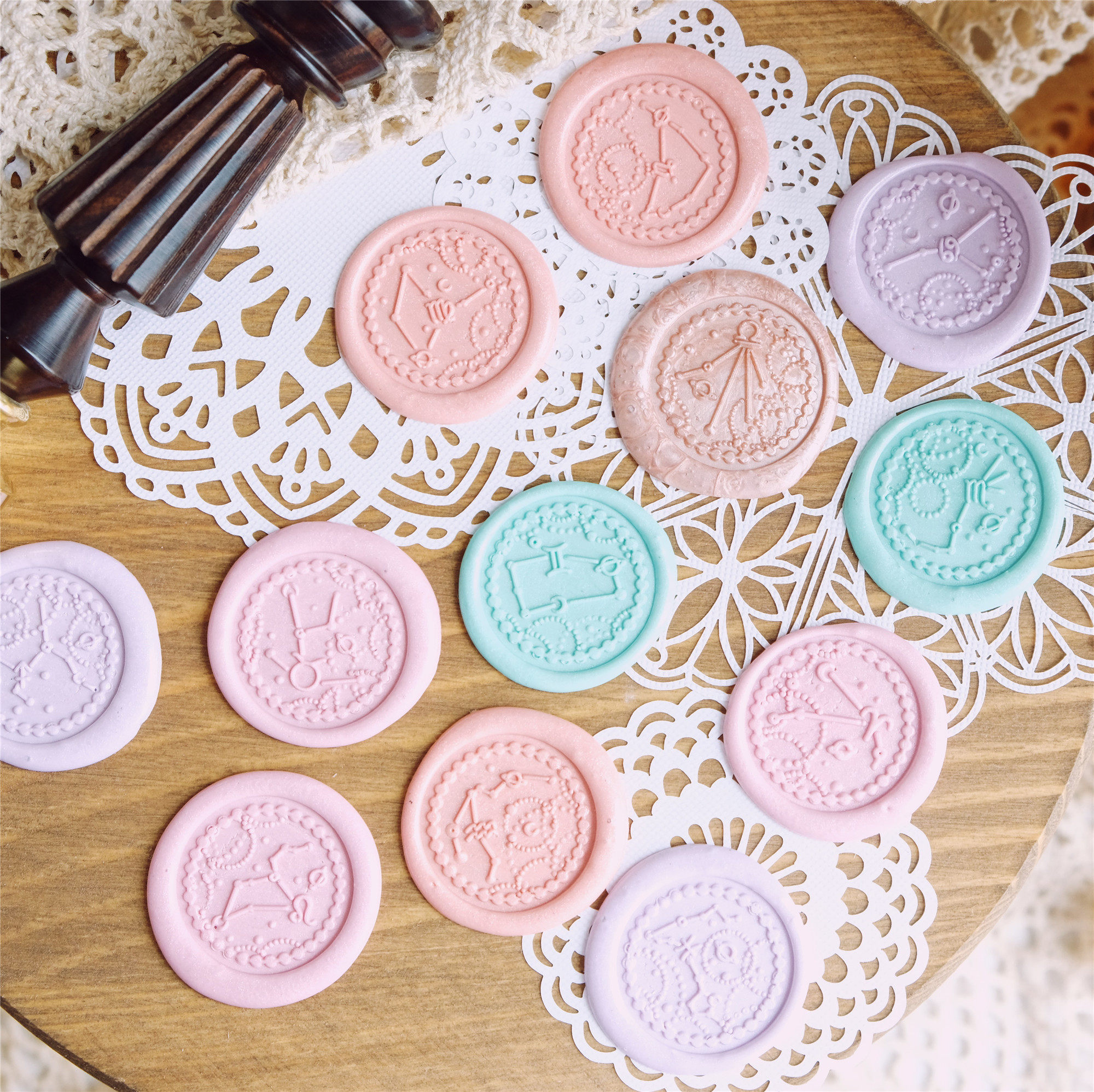 (Fertilizer Valley Hand Ledger) Constellation Style 2 5cm Original Round Hand Ledger Fire Lacquer Seal Wedding Birthday Present