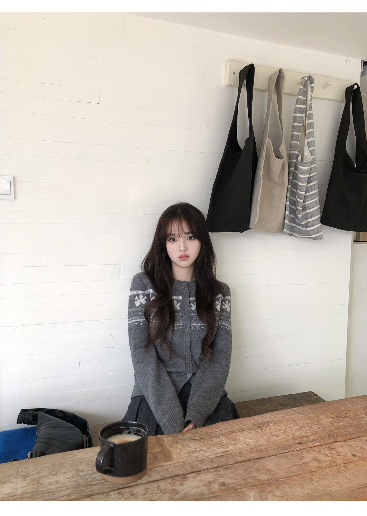 라운드 넥 오픈 가디건 쇼트 스타일 공정한 섬 스웨터 여자 가을 겨울 슬림해 보이는 느긋한 바람 몸매 가꾸기 오픈 가디건 맨위 로드 중 상세 이미지 1