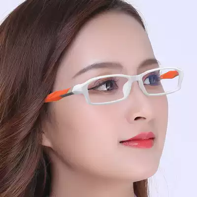 Korean version of TR90 myopia glasses frame ultra-light full frame glasses frame white frame sports and leisure presbyopia flat light contrast color
