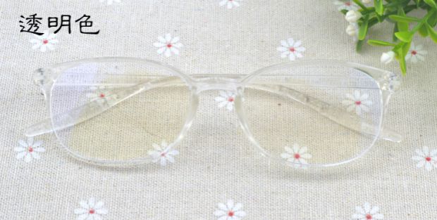 Siêu nhẹ TR90 màu trong suốt phiên bản Hàn Quốc của khung tròn đầy đủ retro với khung kính cận thị đã hoàn thành mẫu nam và nữ kính cường lực khung kính kính không gọng