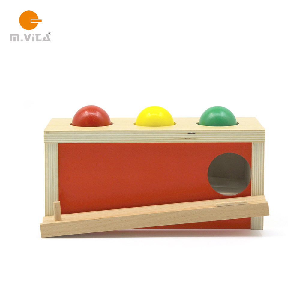 Montessori education Montessori teaching aids Montessori hand-eye coordination teaching aids Wooden toys Red ball table - Taobao