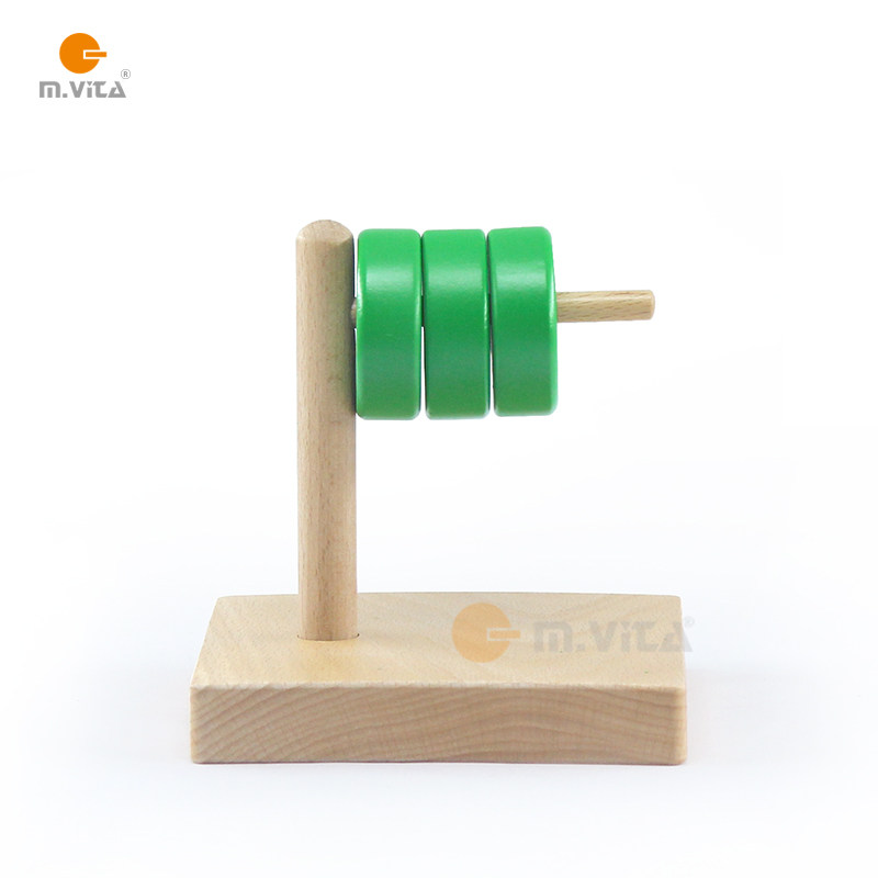 Montessori handeye coordination teaching beech wood horizontal ring sensory set ring of the ring sensory tutorial belt